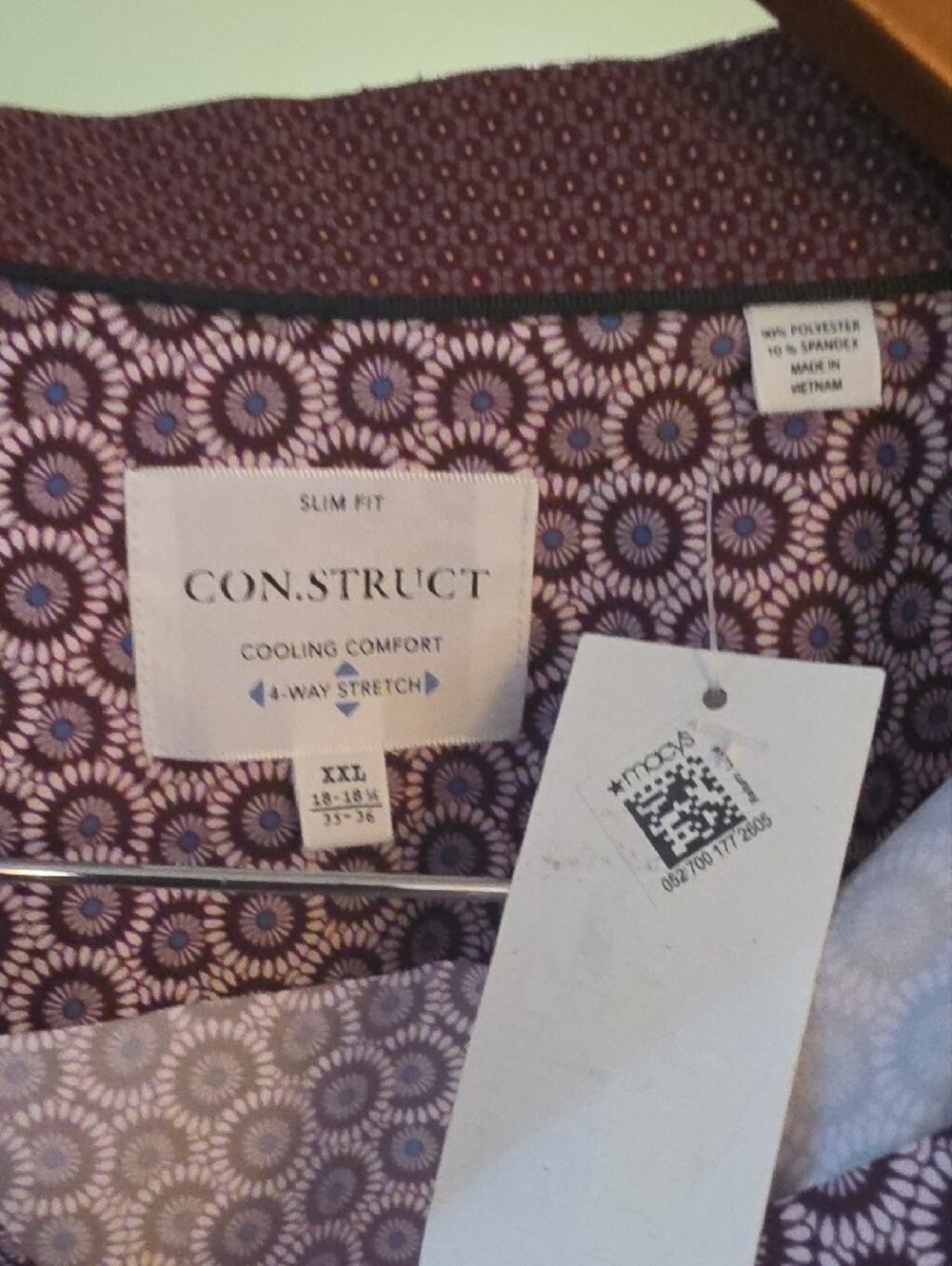 CON.STRUCT Men's Slim Purple Geometric Button-Down Shirt - Picture 2 of 11